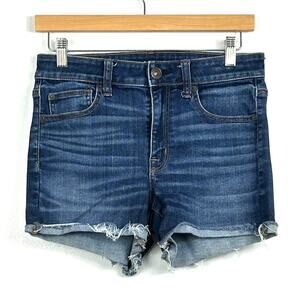 AMERICAN‎ EAGLE Cutoff Shorts Womens 00 Dark Wash Next Level Stretch Denim